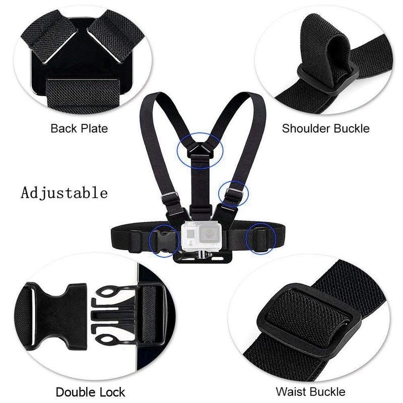 VVHOOY Action Camera Accessories Head Strap Mount Chest Harness Compatible with AKASO EK7000 Brave 4 Brave 7 LE V50X Native/GoPro HERO 13 12 11 10 9 8 7 6 5/VEMONT/Dragon Touch/ODDV/HLS/Apexcam/REMALI - Image 3